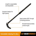 Gearwrench Extendable 29/48" Pry Bar Head Rotates 180 Locks 14 Positions 82248. Fixed Price $180.00.