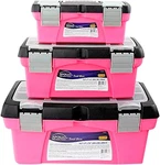 Tools Set Of 3 Stackable Boxes With Top Compartment And Removable Trays For. Fixed Price $50.75.