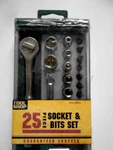 Tool Shop 25 Piece Socket & Bits Set No. 243-2693. Fixed Price $16.99.