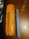 Vintage Robert Parker SK-55 Telephone Lineman Chipping Knife W Leather Sheath. Fixed Price $30.00.