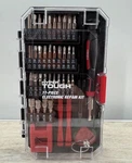Hyper Tough 77-PIECE Electronic Repair Kit TS85147A, Black/red, Hard Case. Fixed Price $7.00.