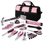 Workpro 263PC Pink Tool Kit Home Repairing Set With Storage Bag Ribbon. Fixed Price $53.99.
