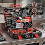 198PC Mechanic Tool Set - Universal Home & Auto Repair Kit With Portable Case. Fixed Price $71.82.