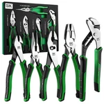 Sk 5-PIECE Pliers Set, 8" Long Nose, 9.5" Linesman, Slip Joint, Green. Fixed Price $123.99.