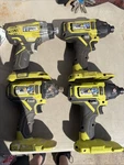 Lot Of 4 Ryobi 18V Cordless Impact Tools PCL235 P236A Drills Only. Fixed Price $128.52.
