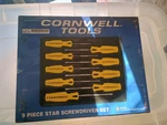 Cornwell Tools CSD89SSY 9-PIECE Tamperproof Star Screwdriver Set New. Fixed Price $110.00.