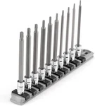 Tekton 1/4 Inch Drive Long Torx Bit Socket Set With Rail, 10-PIECE (T6 T30). Fixed Price $64.81.