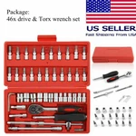 46PCS Socket Spanner Tool Kit Ratchet Wrench Set Car Repair With Case Box. Fixed Price $18.99.