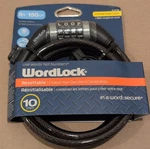 Wordlock Resettable Combination Cable Bike 5FT 10MM Flexible CL-411-BK. Fixed Price $12.89.