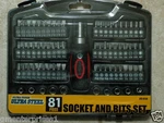 81 Piece Socket & Bit Set Great Gift. Fixed Price $24.95.