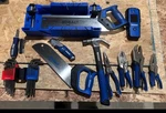 Kobalt Hand Tool Set Hammer Saw Pliers Utility Knife Hex Key Box Case. Fixed Price $90.00.