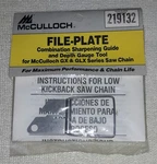 Vtg Mcculloch 219132 File-plate 7/32 Sharpening Guide Tool Gx & Glx Saw Chain. Fixed Price $9.98.