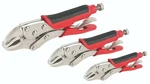 New 5'' 7'' 10" Curved Jaw Locking Pliers Set, Heavy Duty Steel Clamp. Fixed Price $24.95.