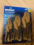 Kobalt 0464613 3-PACK Locking Plier Set Tool Automotive Construction Misc. Work. Fixed Price $25.59.