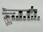 Vintage Montgomery Ward Powr Kraft 1/2 Drive Socket Breaker Bar Set. Fixed Price $65.00.