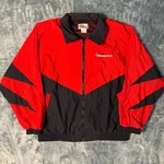 Vintage Snap-on Tools Racing Windbreaker Jacket Red Black White Usa. Fixed Price $45.00.
