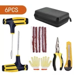 Car Tire Repair Tools Kit With Rubber Strips Tubeless Tyre Puncture Studding. Fixed Price $8.99.