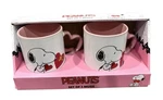 Peanuts Snoopy Valentine Day Heart Handle W/ Woodstock Ceramic Mugs (set Of 2). Fixed Price $22.50.