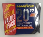 Goodyear 20" X 1.75-2.125 Heavy Duty Bike Tube Pack Includes Levers. Fixed Price $11.99.