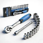 Ptstel 14 Pieces Socket Wrench Kit, 1/4 Drive Set With 72 Teeth Blue. Fixed Price $26.99.
