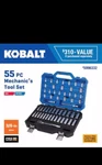 Kobalt 55-PIECE Standard (sae) Metric Polished Chrome Mechanics Tool Set New. Fixed Price $47.00.