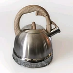 Epicure Deluxe Whistling Tea Kettle Stainless Steel Sim Wood Handle 3 Qt New. Fixed Price $28.00.