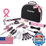 Workpro Pink Tool Kit 236 Pieces Household Diy Home Maintenance Portable Pouch. Fixed Price $63.98.