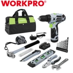 Workpro 61PCS 12V Cordless Drill Driver Home Tool Kit Hand Set With 14" Bag. Fixed Price $64.99.