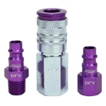 Milton Colorfit 3 Piece Purple V Style High Flow Coupler Plug Set 14 Npt. Fixed Price $11.29.