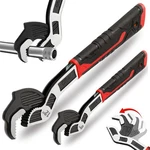 8IN 12IN Self Adjusting Pipe Wrench Set Heavy Duty Plumbing Tool Kit. Fixed Price $34.99.