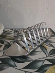Toast Rack Holder Stamped Hall England Stainless Steel 10" Some Wear. Fixed Price $18.00.