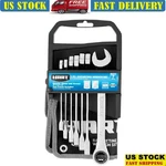 Ratcheting Wrench Set W/ Tool Pouch Chrome Vanadium Diy Auto Enthusiasts 7-PIECE. Fixed Price $36.24.