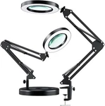 Upgraded 5X Led Magnifying Lamp, Hitti 1,800 (base & Clamp), Black. Fixed Price $56.54.