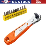 Ratcheting Right Angle Screwdriver Hex 90 Degree Offset + 10PC Bits Set!. Fixed Price $6.98.