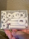 4 Sets Toilet Seat Bolt Kit Plastic Screws Nuts Washers Lid Fix Replacement. Fixed Price $7.49.