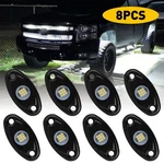 Set 8 Pods White Led Rock Lights Kit Underbody Neon Bluetooth App Remote Control. Fixed Price $27.54.