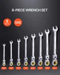 Flex-head Ratcheting Wrench Set, Garage. Fixed Price $43.51.
