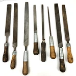 Lot Of 8 Vintage Wood Handle Metal Files Lutz Simonds Nicholson Heller. Fixed Price $26.99.