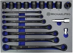 Michaelpro 18 Piece Black Oxide Bolt Extractor Offset Wrench And Socket. Fixed Price $69.85.
