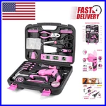 Lightweight Pink Tool Kit With 3.6V Cordless Screwdriver - 136 Essential Pieces. Fixed Price $66.59.