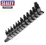 Sealey 12 Piece Stubby Torx Trx Star Black Socket Bit Set + Rail T8-T60 AK6228B. Fixed Price $37.55.