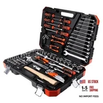 100 Piece Mechanic Tool Set, Car Kit, Cr-v Socket Wrench Auto Repair. Fixed Price $175.37.