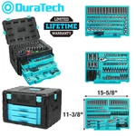 Duratech 497 Pc Mechanics Tool Set W/sae/metric Sockets W/3 Drawer Box. Fixed Price $210.99.