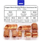 150PCS 8 Sizes Copper Metric Sealing Washers Assortment Set. Fixed Price $21.96.