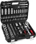 Xhtt 94 Piece Tools For Mechanics,metric Standard 1/4,1/2 Socket Black. Fixed Price $89.98.