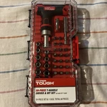 59-PIECE Hyper Tough Ratcheting T-handle Driver & Bit Set With Case. Fixed Price $15.99.