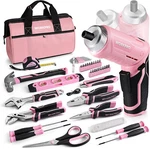 Workpro 53-PIECE Pink Household Tool Set With Electric Cordless Screwdriver, .... Fixed Price $418.00.