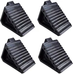 Solid Heavy Duty Rubber Wheel Chocks 4 Packs, Premium Black. Fixed Price $58.94.