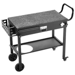 Bbq Table Cart: 31X17IN Steel Top, Foldable Design, 220LB Cap, Wheels, Tool Org. Fixed Price $139.99.