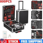 800PCS Tool Sets Rolling Trolley Case Mechanic Home Kit For Garage. Fixed Price $139.99.